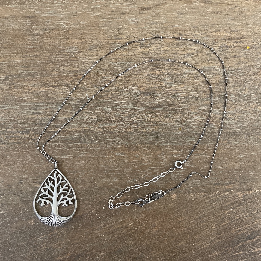 Satva Sterling silver tree of life necklace